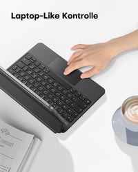 OMOTON iPad Air 11 Billentyűzet Tok Trackpad-dal, QWERTZ Bluetooth Billentyűzet, Fekete 7