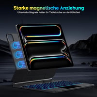 OMOTON iPad Pro 13 M4 Bluetooth Billentyűzet Tok Trackpad-dal, QWERTZ DE Layout, Fekete 4