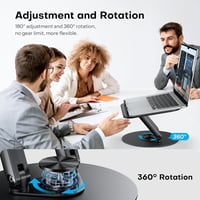 OMOTON Laptop Stand fém alappal, 360° forgatható, összecsukható ergonomikus állvány 15" MacBook-hoz 2
