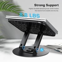 OMOTON Laptop Stand fém alappal, 360° forgatható, összecsukható ergonomikus állvány 15" MacBook-hoz 6