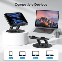 OMOTON Laptop Stand fém alappal, 360° forgatható, összecsukható ergonomikus állvány 15" MacBook-hoz 7