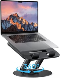 OMOTON Laptop Stand fém alappal, 360° forgatható, összecsukható ergonomikus állvány 15" MacBook-hoz 1