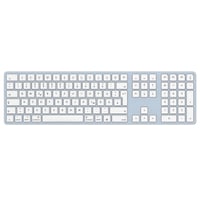 Bluetooth klávesnica OMOTON pre Mac, 3-kanálová, nabíjateľná, rozloženie QWERTZ DE, modrá 1