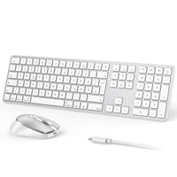 Súprava Bluetooth klávesnice a myši OMOTON pre Mac - strieborná - QWERTZ (DE) 1