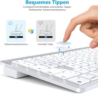 Tastatură wireless ultra-subțire OMOTON pentru Mac (QWERTZ) - pentru birou și călătorii 6