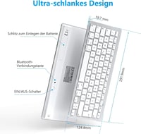 Tastatură wireless ultra-subțire OMOTON pentru Mac (QWERTZ) - pentru birou și călătorii 4