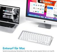 Tastatură wireless ultra-subțire OMOTON pentru Mac (QWERTZ) - pentru birou și călătorii 2