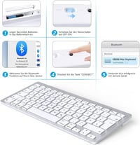 Tastatură wireless ultra-subțire OMOTON pentru Mac (QWERTZ) - pentru birou și călătorii 3