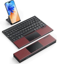 OMOTON Összecsukható Bluetooth Billentyűzet Touchpaddal, Hordozható Vezeték Nélküli QWERTZ 1