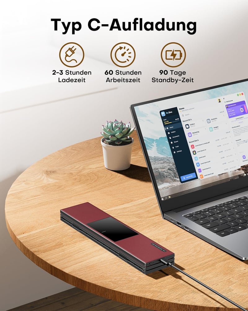 OMOTON Összecsukható Bluetooth Billentyűzet Touchpaddal, Hordozható Vezeték Nélküli QWERTZ