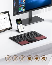 OMOTON Összecsukható Bluetooth Billentyűzet Touchpaddal, Hordozható Vezeték Nélküli QWERTZ 2