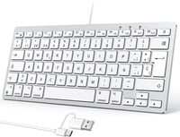 OMOTON Vezetékes Mac Billentyűzet ES Layout, USB-C/USB, Csendes Billentyűk, iMac és Mac Mini Kompatibilis 1