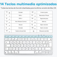 OMOTON Vezetékes Mac Billentyűzet ES Layout, USB-C/USB, Csendes Billentyűk, iMac és Mac Mini Kompatibilis 7
