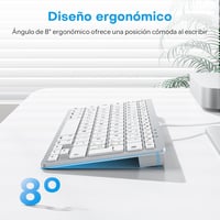 OMOTON Vezetékes Mac Billentyűzet ES Layout, USB-C/USB, Csendes Billentyűk, iMac és Mac Mini Kompatibilis 6