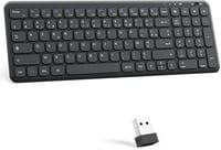 OMOTON Wireless 2.4GHz AZERTY Billentyűzet Numerikus Billentyűzettel PC Windows Számítógéphez Csendes Fekete 1