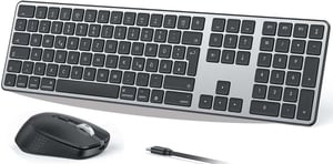 OMOTON Bluetooth tipkovnica i miš set za Mac - QWERTZ, svemirsko siva