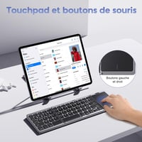 OMOTON Wireless Bluetooth Billentyűzet Touchpad-dal, Összecsukható Hordozható Tablet Laptop iPad Billentyűzet Fekete 5