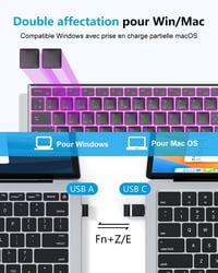 OMOTON Wireless Bluetooth Billentyűzet Újratölthető Ergonomikus Háttérvilágítás 6