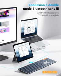 OMOTON Wireless Bluetooth Billentyűzet Újratölthető Ergonomikus Háttérvilágítás 3