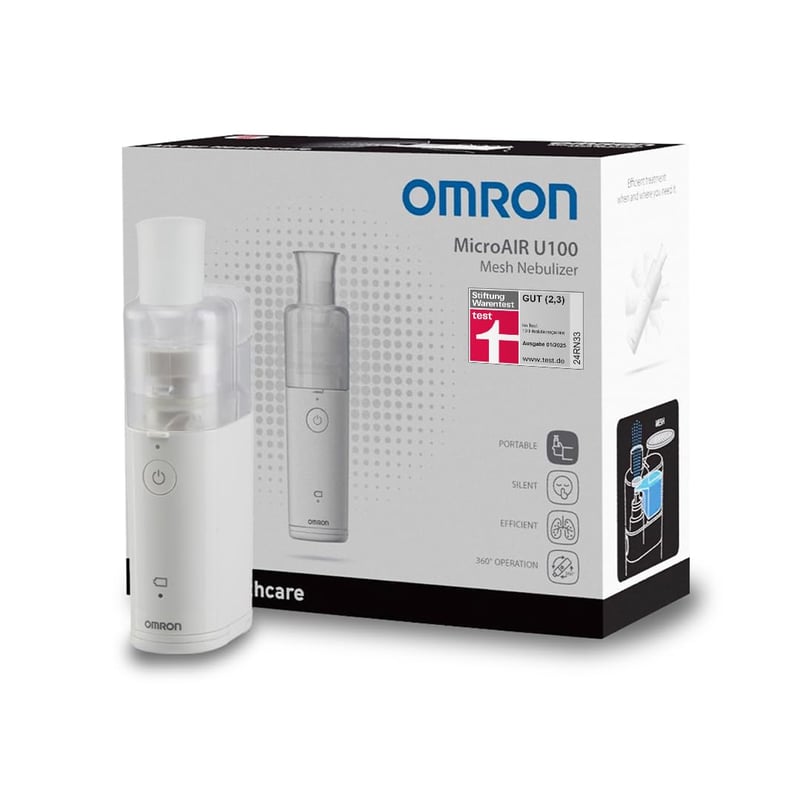 Inhalator portabil cu tehnologie mesh Omron MicroAir U100 – nebulizator compact, silențios, de dimensiunea unui buzunar