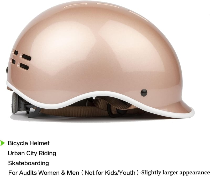 OnBros Retro Kerékpáros Bukósisak Felnőtteknek - Állítható Méret 56-61 cm - Városi Biciklizéshez - Rózsaarany Szín - Szellőző - Rose Gold [NEW]