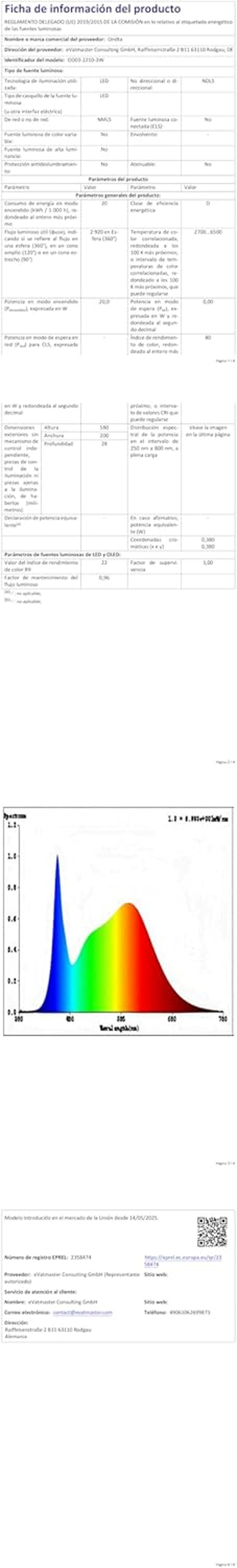 ONDTA LED Mennyezeti Lámpa Dimmelhető 22W 58x20cm 2700K-6500K Távirányítóval