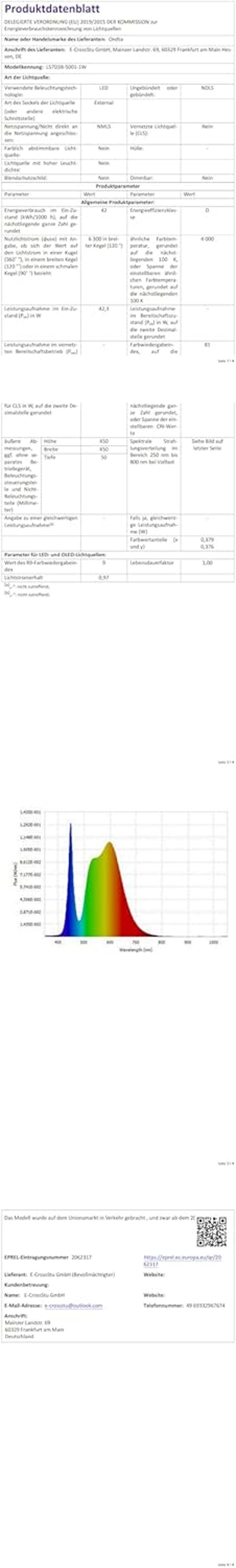 ONDTA LED Mennyezeti Lámpa Dimmelhető 45W, 2700-6500K Távirányítóval, IP54
