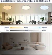 ONDTA LED Mennyezeti Lámpa Dimmelhető 45W, 2700-6500K Távirányítóval, IP54 3