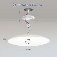 ONDTA LED Mennyezeti Lámpa Dimmelhető 45W, 2700-6500K Távirányítóval, IP54 7