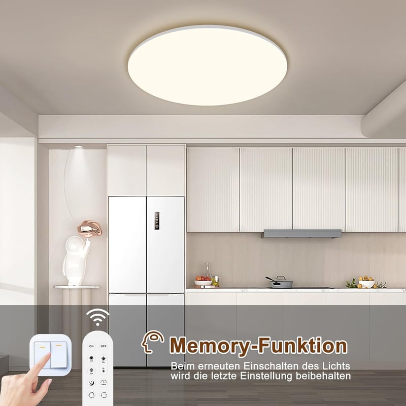 ONDTA LED Mennyezeti Lámpa Dimmelhető 45W, 2700-6500K Távirányítóval, IP54