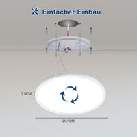 ONDTA LED Mennyezeti Lámpa Dimmelhető 45W 6700lm Kerek 57cm Fehér 7