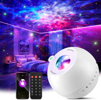 Proiector de stele One Fire cu 15 culori și 15 melodii de leagăn, Bluetooth, cu telecomandă - alb 1