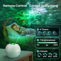 Proiector de stele One Fire cu 15 culori și 15 melodii de leagăn, Bluetooth, cu telecomandă - alb 7