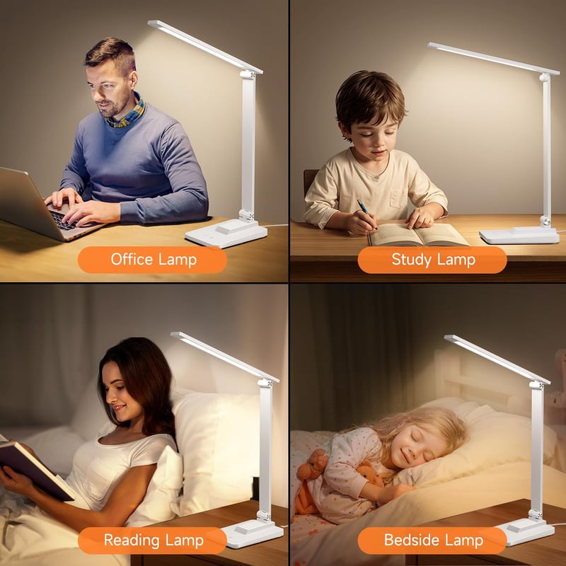 One Fire LED asztali lámpa gyerekeknek, 15 mód, dimmer, 1000 lm, nappali fény