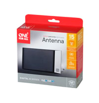 One For All SV9335-5G 3G/4G/5G izbová anténa pre DVB-T2, Full HD, digitálna TV, technológia Signal Clear, dosah 0 – 15 km, čierna/strieborná, s filtrom rušenia 6