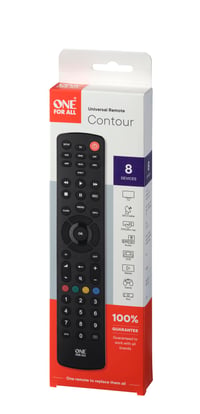 Telecomandă universală One For All URC1280 Contour 8 - Control pentru 8 dispozitive - TV, Smart TV, Set-Top Box, DVD, Blu-Ray, Aux și Audio - Negru 4