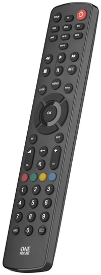 Telecomandă universală One For All URC1280 Contour 8 - Control pentru 8 dispozitive - TV, Smart TV, Set-Top Box, DVD, Blu-Ray, Aux și Audio - Negru 1
