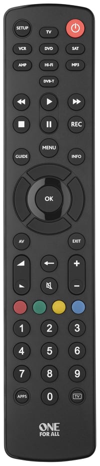 Telecomandă universală One For All URC1280 Contour 8 - Control pentru 8 dispozitive - TV, Smart TV, Set-Top Box, DVD, Blu-Ray, Aux și Audio - Negru 2
