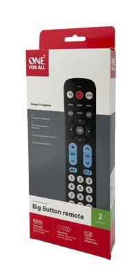 Univerzálny diaľkový ovládač One for All URC6821 Big Button – čierny, s modrými prvkami, 1 ks 7