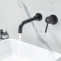 ONECE Falra szerelhető mosdó csaptelep, 360° forgatható, fekete keverőcsap - Black 8