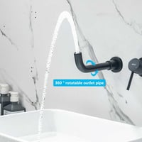 ONECE Falra szerelhető mosdó csaptelep, 360° forgatható, fekete keverőcsap - Black 3