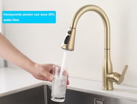 ONECE Konyhai Csaptelep 3 Vízsugaras Forgatható Rozsdamentes Arany 6