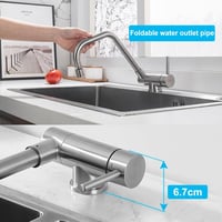 Baterie de bucătărie ONECE pentru montaj sub fereastră, pliabilă, rotire la 360°, 2 moduri de duș - mat 2