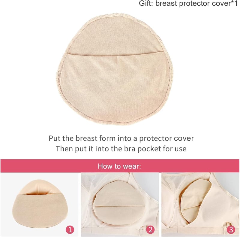 ONEFENG Szilikon Mellprotézis Háromszög Alakú Könnyű Melltartó Betét - C Cup, Beige