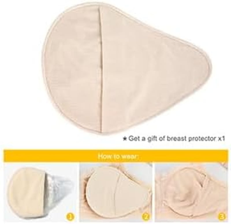ONEFENG szimmetrikus mellprotézis szilikongél úszáshoz bikinihez - 310g(Cup C), Transparant-right