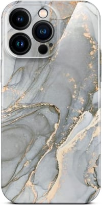 ONEFLOW Bliss iPhone 14 Pro Max márvány mintás tok, kameravédelem, glitter kemény hátlap szürke-arany - iPhone 14 Pro Max, Soft granite 1