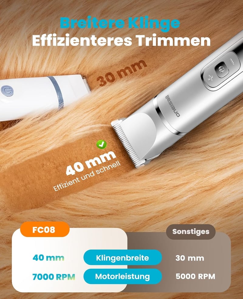 oneisall 4 az 1-ben Kisállat Nyírógép - Csendes Mancsnyíró Kutyáknak és Macskáknak, LCD Kijelzővel, Karomcsiszolóval, Testszőrzet, Mancs, Sz