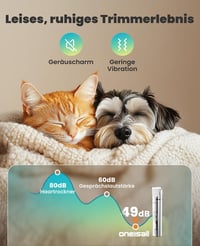 oneisall 4 az 1-ben Kisállat Nyírógép - Csendes Mancsnyíró Kutyáknak és Macskáknak, LCD Kijelzővel, Karomcsiszolóval, Testszőrzet, Mancs, Sz 4