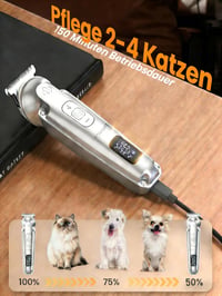 Oneisall 4az1-ben Kutya Macska Nyírógép Vízálló Akkumulátoros Mancs Trimmer 6