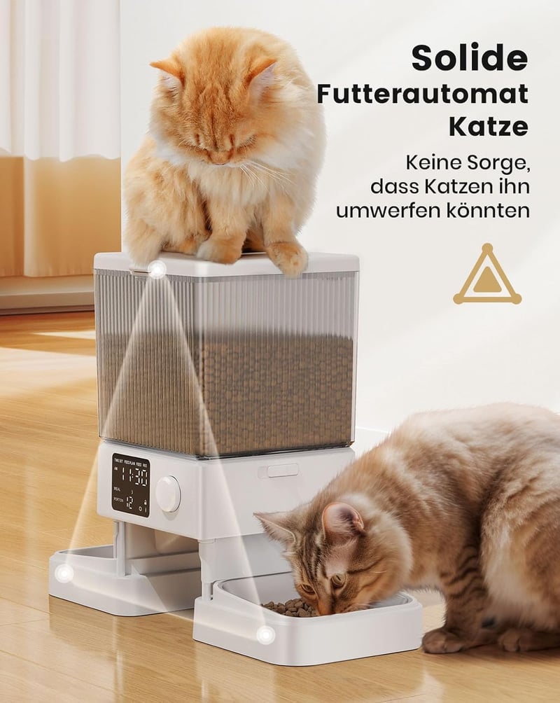 oneisall 5L Automata Macskaeledel Adagoló 2 Tálcával, Rozsdamentes Acél, Hangfelvétel